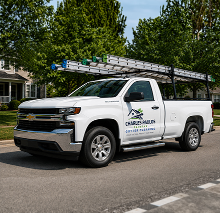 Charles Paulos truck sitting out in front of a house ready to work.